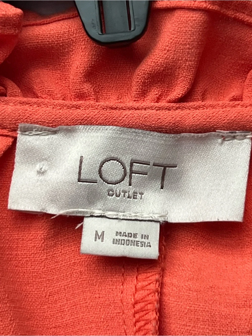 LOFT Coral Ruffle V-Neck Long Sleeve Blouse, Size‎ M